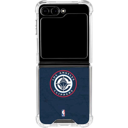 NBA Los Angeles Clippers Distressed Blue Galaxy Z Flip6 Clear Case